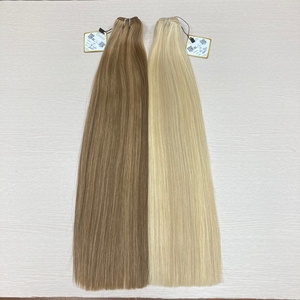 高品质人头马混发高光彩色人发纬纱超双拉浓密发