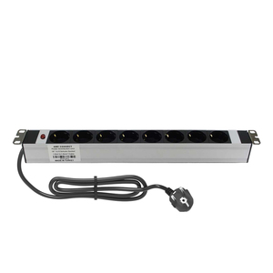 19 inch <span class=keywords><strong>8</strong></span> cách 1U Đức Ổ cắm điện chỉ số ánh sáng Rack mount PDU nhôm Đơn vị phân phối điện - Product Image 1