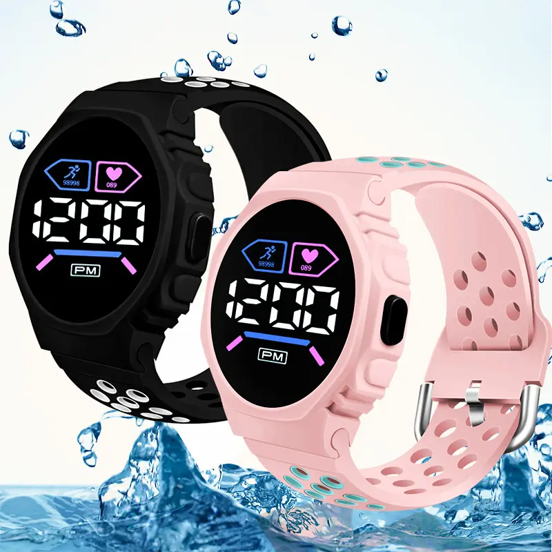 2023 Sports LED reloj relógio digital para mulheres e homens Eletrônico LED Digital Moda Simples Relógio De Silicone