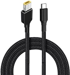 USB C ince uçlu dizüstü bilgisayar şarj kablosu, USB Tip C erkek Thinkpad, Lenovo Yoga için kare dönüştürücü 100W PD girişi - Product Image 1