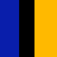 Bleu royal avec or et noir