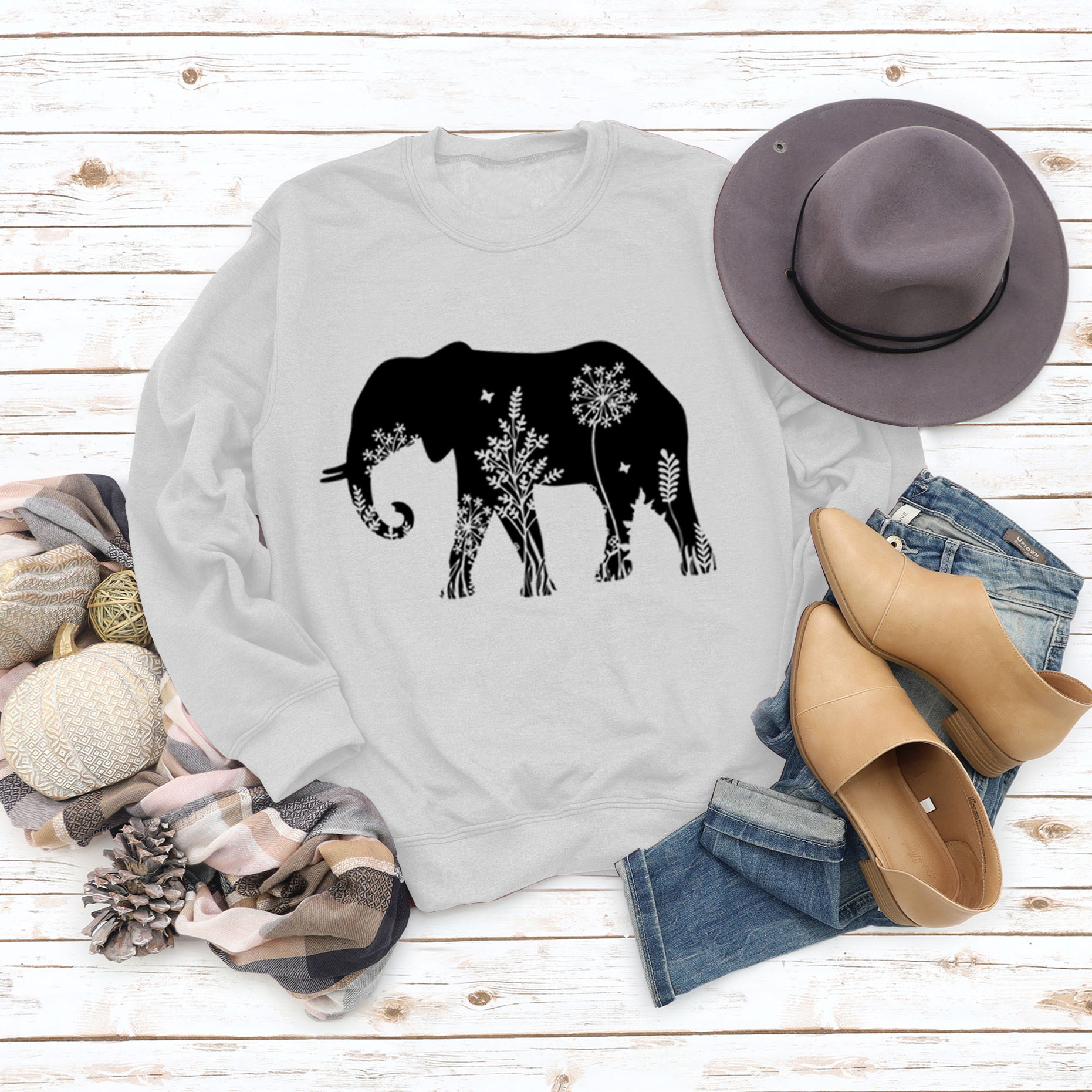 White sweatshirt (black font)