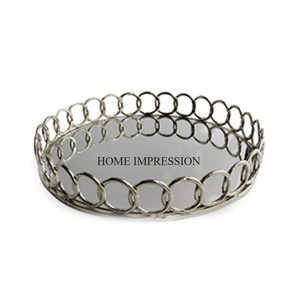 Cazip bak toptan toplu satış yuvarlak şekil yüksek standart kalite Metal Made altın kaplama yuvarlak şekil ayna tepsi malzemeleri - Product Image 5