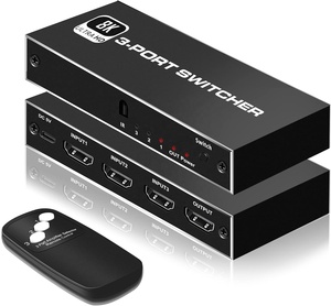 SY 8K HDMI 2,1 TV Monitor 3 3 en 1 salida 3 puertos 3x1 interruptor mezclador con Control remoto IR para Nintendo HDMI 2,1 Switcher - Product Image 1