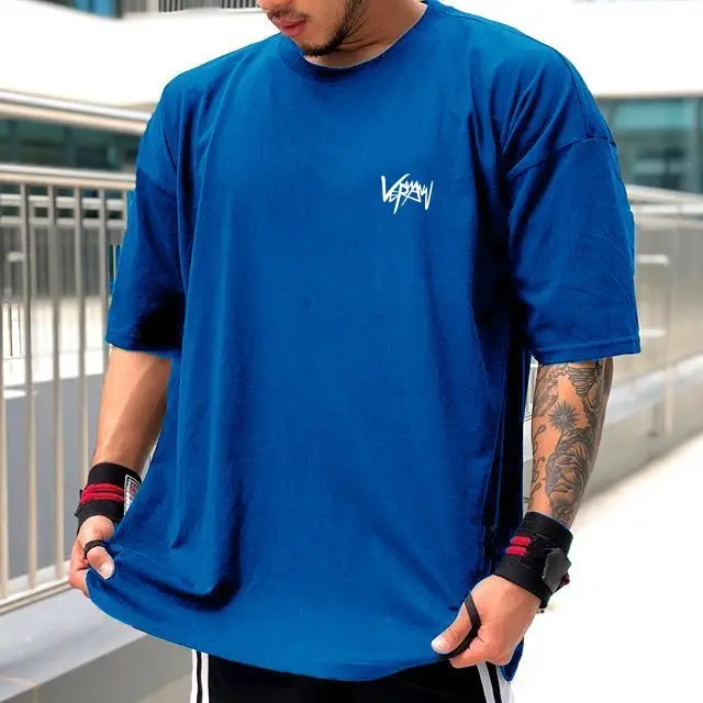 Aola नई डिजाइन लक्जरी गुणवत्ता कपास ढीला कंधे रिक्त Oversized पुरुषों टी शर्ट