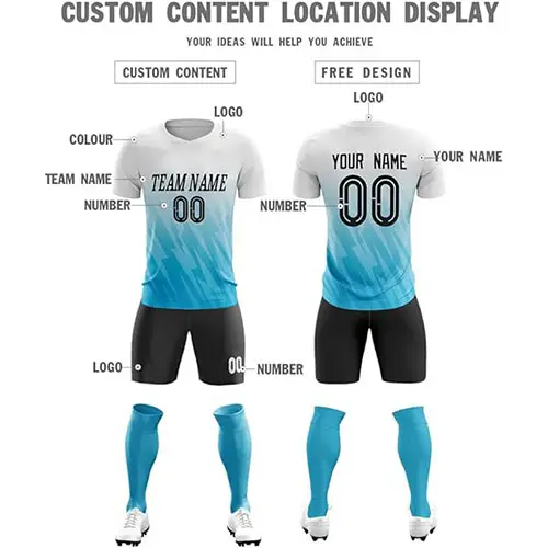 Diseño personalizado impreso conjunto completo uniforme de fútbol Slim Fit ligero tela Jersey fútbol 2024 mejor calidad precios baratos