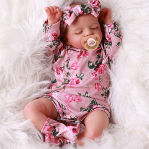 Babeside 20 ''Cuerpo de tela Muñeca Reborn Cabeza pintada Piel blanca Chica Rosalie OEM Personalizable - Product Image 5