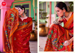 Regal Elegance in <strong>Red</strong>: the Kozi Silk <strong>Red</strong> Rajmahal Saree a Timeless Masterpiece of Luxurious Kozi Silk Fabric Craftsmanship