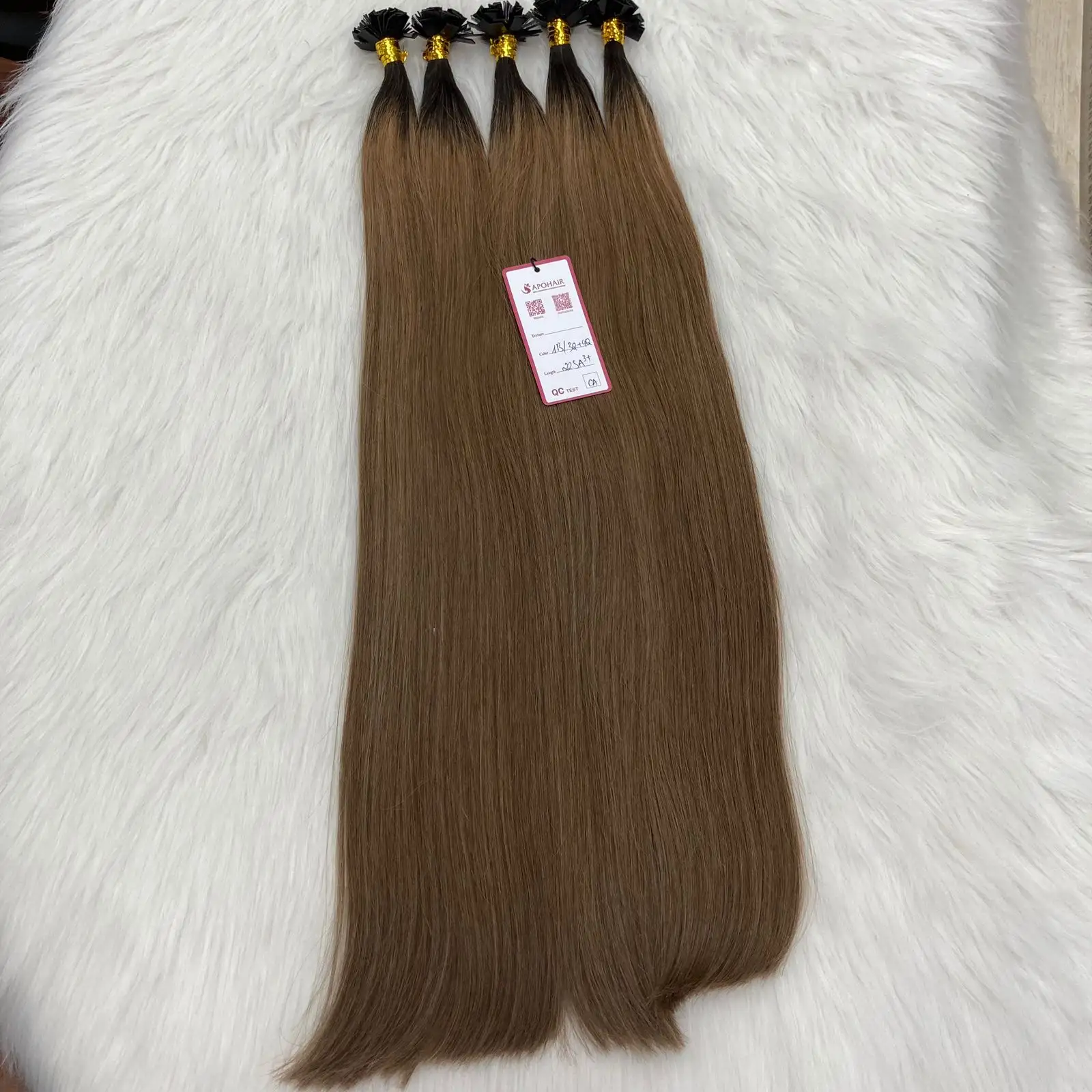 Migliore qualità nessun groviglio russo Ombre cheratina Prebonded punta piatta estensioni dei capelli 100 capelli umani I/U/V/punta piatta