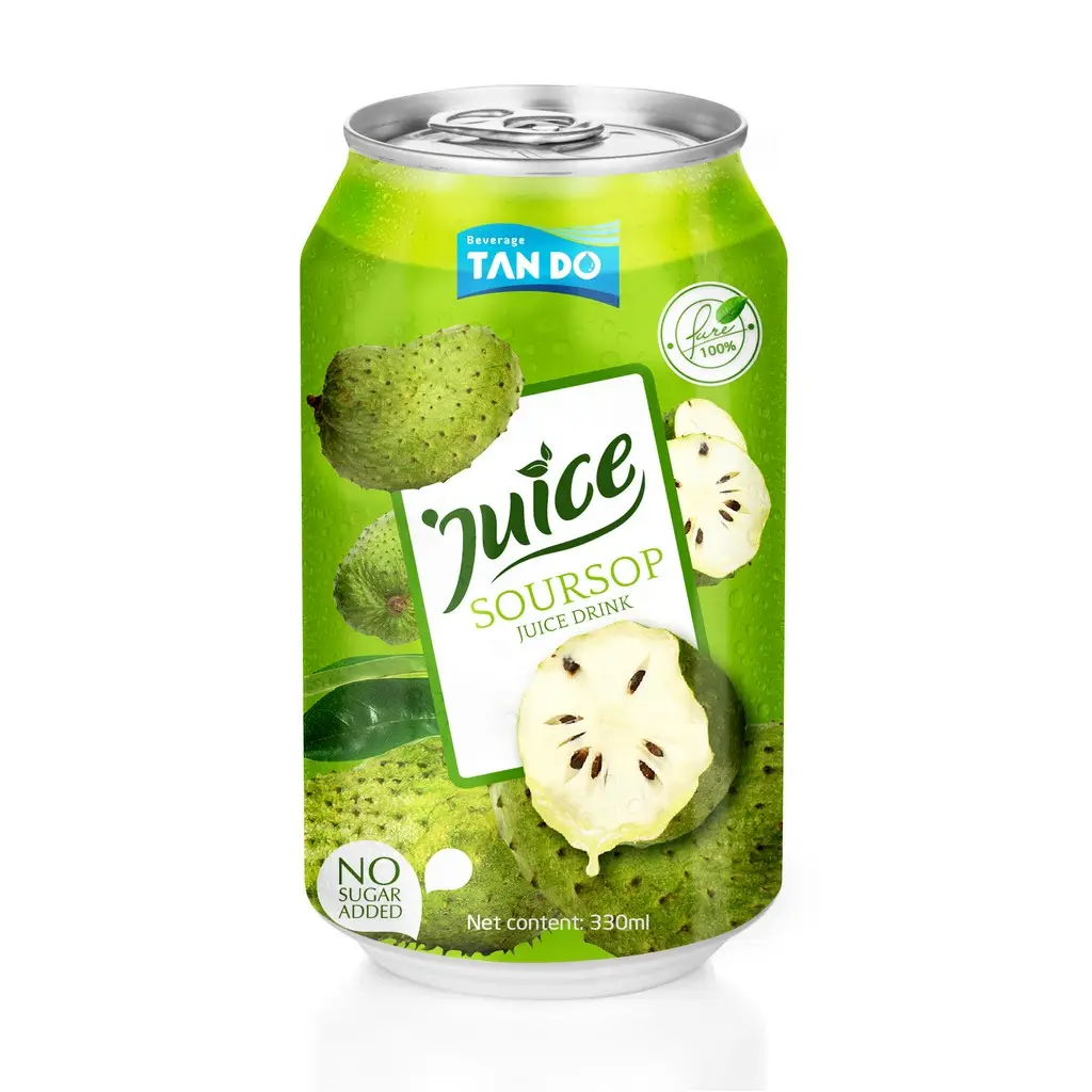 純粋なサワーソップジュース-ベトナム飲料メーカーのOEM/ODMフルーツジュース330mlCan-プライベートラベルロゴカスタム