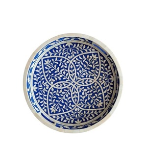 Özelleştirilmiş el yapımı yuvarlak kemik kakma hizmet tepsi - Product Image 1