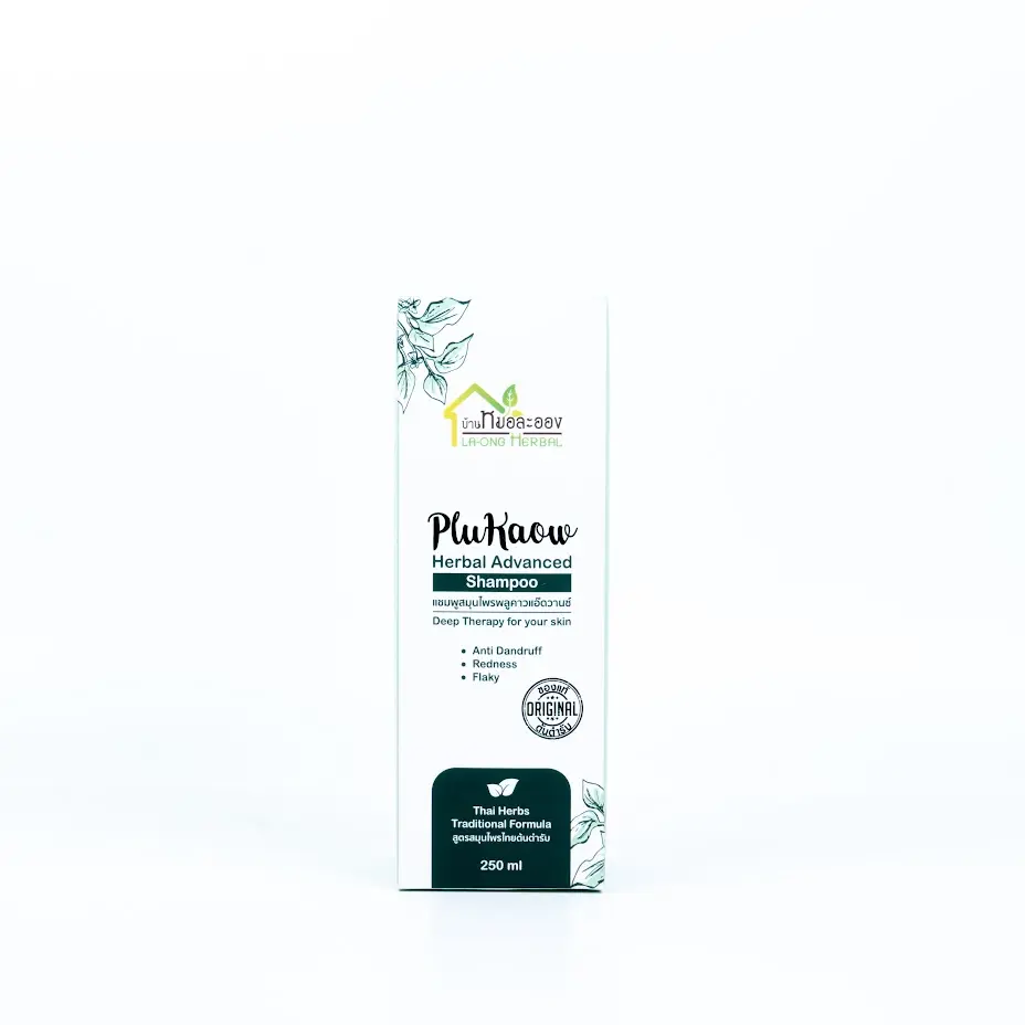 Novo Shampoo de ervas Plukaow Advance, ingrediente premium de ervas tailandesas, 250 ml, psoríase, pronto para enviar produtos da Tailândia