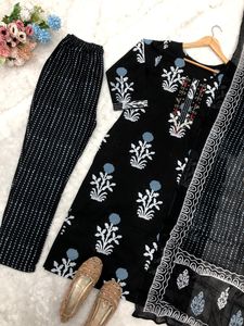 Hazır giyim Reyon nakış etnik Kurti çifti baskılı iş hint ve pakistan Salwar Kameez Suit