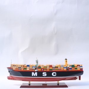 MSC <strong>OSCAR</strong> Handcrafted Wooden Model Ship Commercial Cargo Vessel for Display or Collection for Christmas - Product Image 1