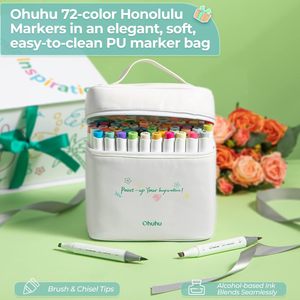 Ohuhuhu ชุดกล่องของขวัญ72สีชุดปากกามาร์กเกอร์สี16ชุดปากกาเส้นเล็ก8เส้น & สมุดสเก็ตช์ปากกามาร์กเกอร์สำหรับวัยรุ่นสาวคริสต์มาส - Product Image 5