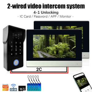Anjielo akıllı 2 kablolu kapı zili 1080p HD kamera ve 7 dokunmatik ekranlı-şifre ve IC kartı ile güvenli giriş - Product Image 3