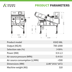 WESORT Optical Grain Sorter Best Quality Cherry <strong>Color</strong> Sorter for Fresh Coffee <strong>Beans</strong> and <strong>Cocoa</strong> Shape Sorter <strong>Machine</strong> - Product Image 3