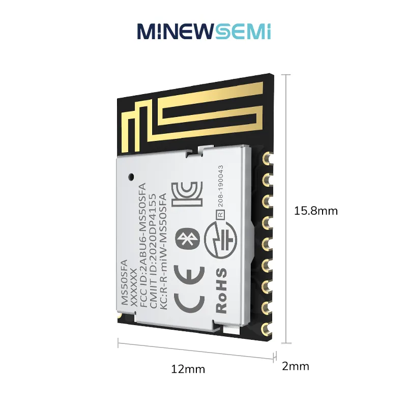 Alta calidad BQB FCC CE TELEC KC calificado nRF52832 MS50SFA1 Bluetooth 5,0 transmisor IoT BLE módulo inalámbrico