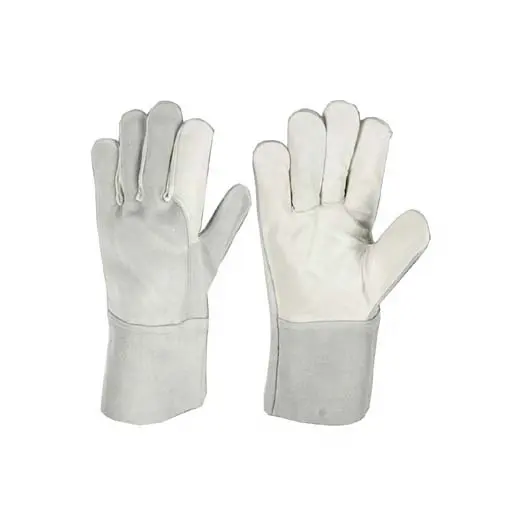 Lange Rindsleder-Sicherheits handschuhe Arbeits schutz Langarm-Schweißer-Arbeits-/Leder handschuhe