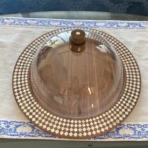 手工制作的大型木制食品圆顶服务器器皿顶级棕色设计，非常适合印度餐具和食品供应