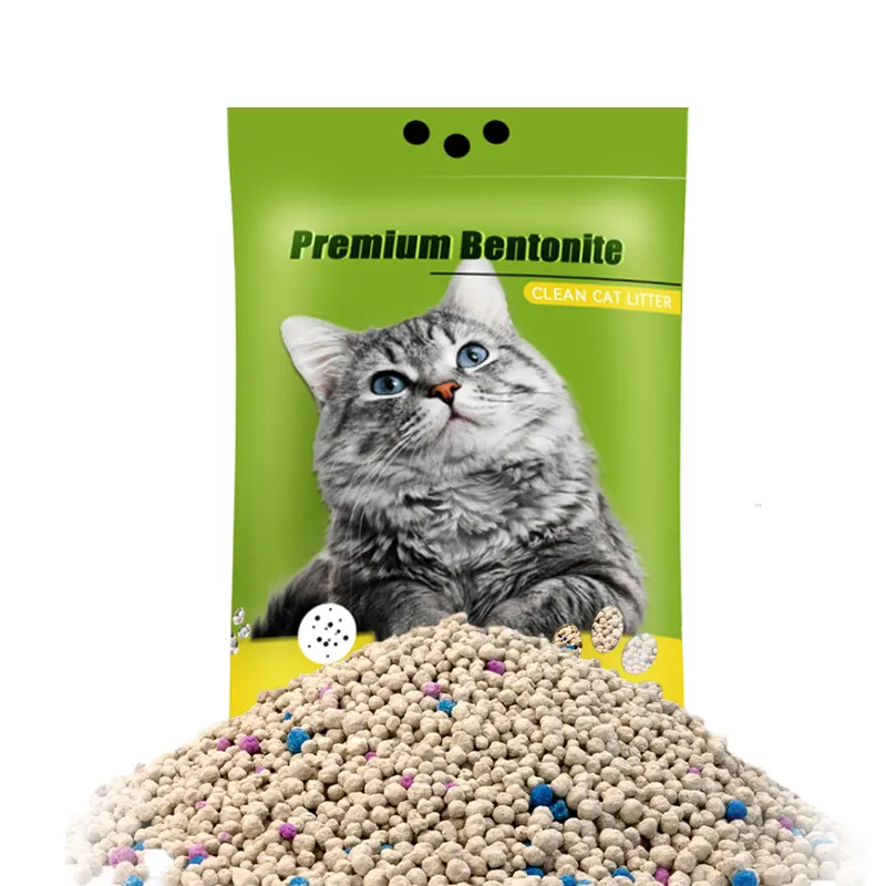 OEM BSCI fabbrica 4kg 10kg lettiera gatto forte agglomerazione deodorizzazione palla a forma di colore Bentonite lettiera per gatti sabbia per gatto