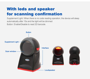 Syble XB-8602H Hot Selling 2d Desktop Barcode Scanner Hand Free Omnidirectional Reader <strong>Qr</strong> <strong>Code</strong> for Retail Store Supermarket - Product Image 3