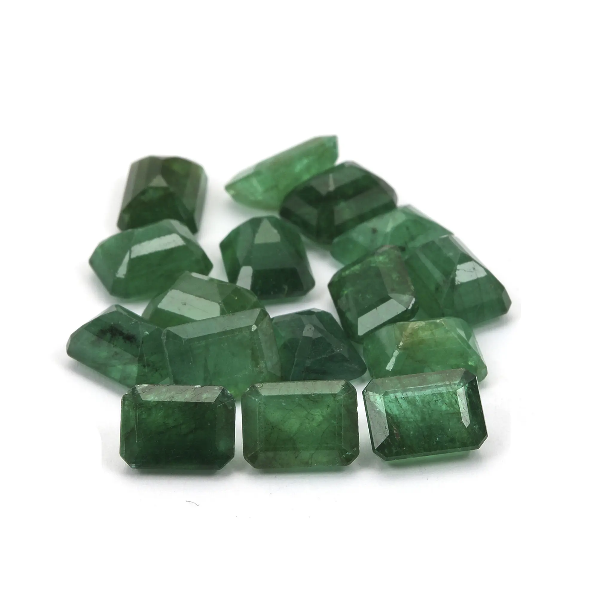 5 quilates Lote Esmeralda Octágono 8x6mm Aprox. 3 piezas de piedra Esmeralda natural tallada piedra preciosa verde para hacer joyas