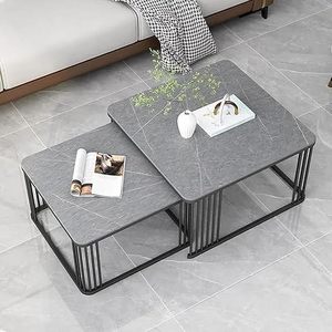 Yan yuvalama sehpaları merkezi masalar ve oturma odaları için mermer masa ile Metal çerçeve çizim odaları veya balkonlar - Product Image 4
