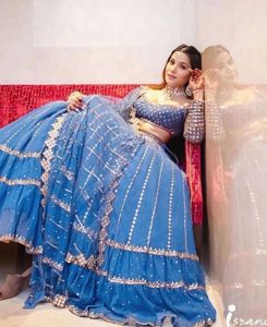 ผ้าไหมเนยสำหรับผู้หญิง lahenga choli ชุดสำหรับงานแต่งงาน - Product Image 4