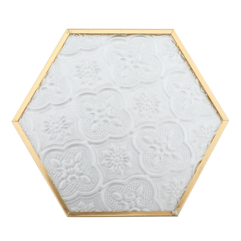 Hexagon Patterned Glass Tray