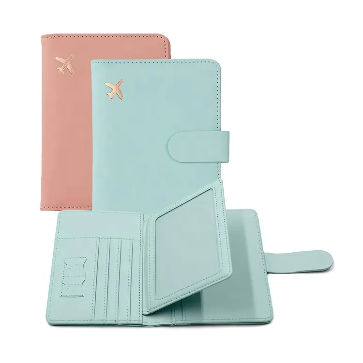 Wholesale custom luxury Magnetic PU leather ID Card Case Rfid Blocking business waterproof travel wallet passport holder