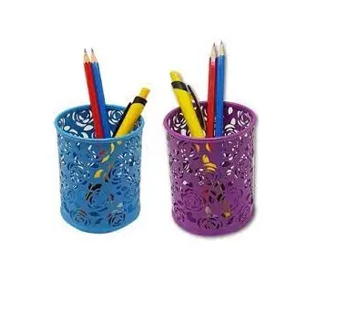 Pen Holder desk Organizer Flower Pot Container Makeup Brush Holder Desktop Pen Holder For Desk Aluminum Custom pen