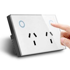 Akıllı AU/abd standart 6A 3 noktalı dokunmatik güç duvar anahtarı 1 yönlü cam panel dokunmatik ekran ışık anahtarı kurulu 3 takım - Product Image 4