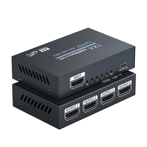 <strong>1</strong> X <strong>4</strong> <strong>HDMI</strong> <strong>Splitter</strong> Converter <strong>1</strong> in <strong>4</strong> Out <strong>HDMI</strong> <strong>1</strong>.<strong>4</strong> <strong>Splitter</strong> Amplifier HDCP 4K X 2K Dual Display for HDTV DVD PS3 Xbox - Product Image 1