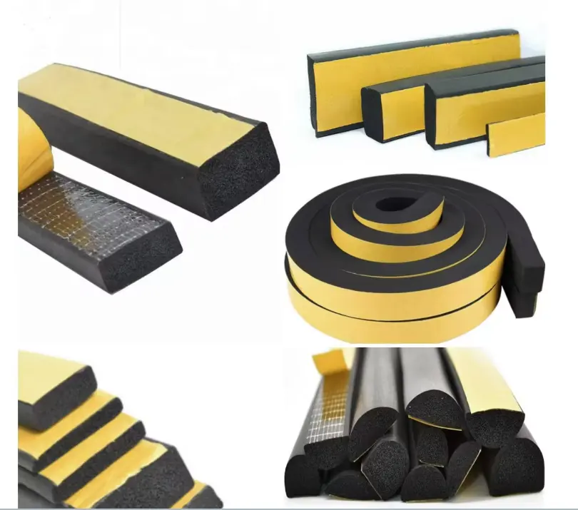 EPDM yellow self adhesive tape closed cell epdm adhesive sponge foam rubber seal strip