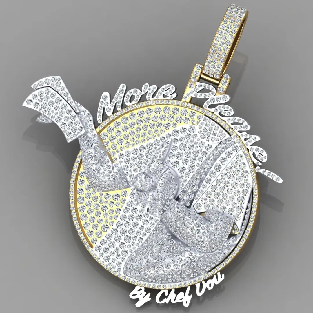 Hip Hop rapero joyería 925 plata esterlina totalmente helado Vvs Moissanite diamante letra redonda Logo colgante a precio barato