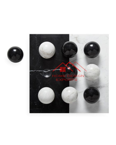 Yüksek kalite dekoratif satranç seti siyah beyaz XO kitleri eğlenceli Indore oyunları oyuncaklar Metal Tic Tac Toe Chessboard dekor oyna - Product Image 6