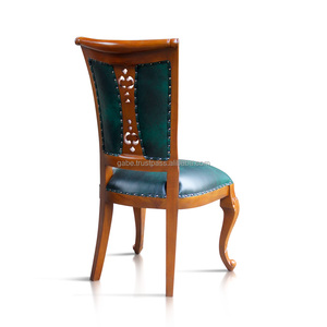 Classic Style Wooden Chair with Carved Design President Dining Chair <strong>Inspired</strong> Leather Seat and Backrest for Table Use - Product Image 3