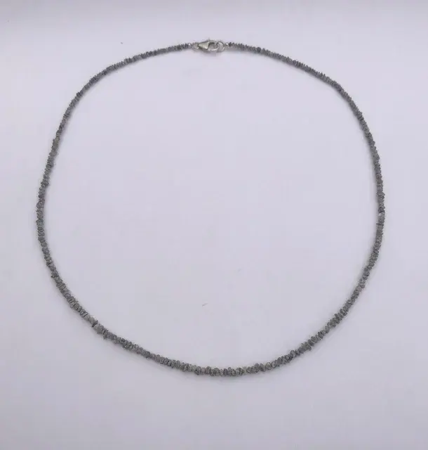 Collana-pietra di diamante grigio naturale chip non tagliati perline gioielli con chiusura in argento Set di perline di pietre preziose prezzo all'ingrosso