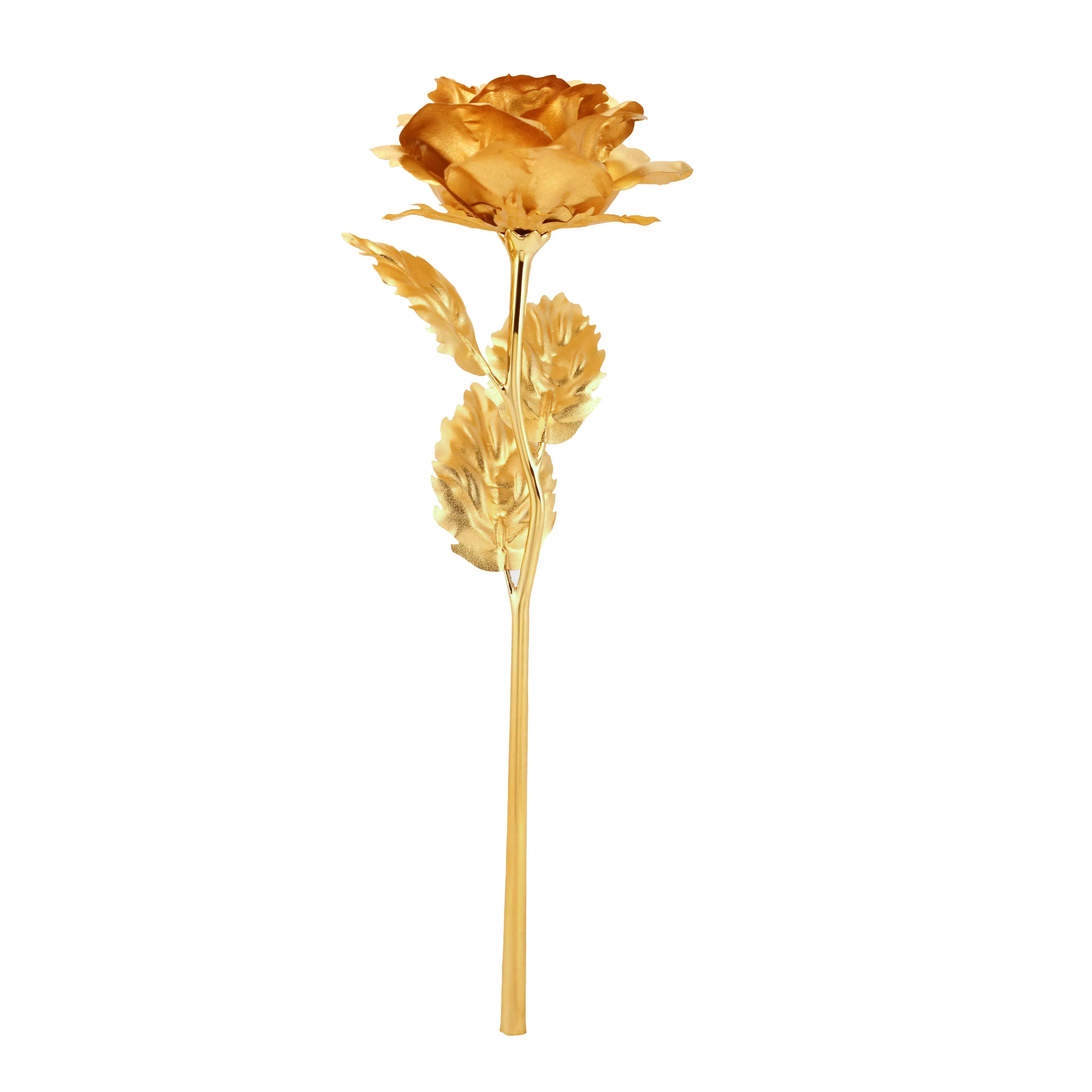 Modern tema çiçekler sevgililer günü için hediye ebedi gül uzun ömürlü gül korunmuş çiçek kutusu için 24k altın kaplama