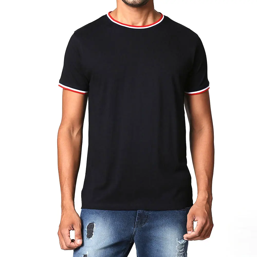 Fabricantes de ropa, venta al por mayor, camiseta hecha a medida para hombres, precio al por mayor, cuello redondo, camiseta en blanco 100% algodón de Color sólido