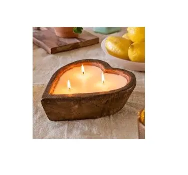 Best seller set di ciotole per candele in legno ciotola per pasta leggera in legno naturale per candele decorazioni per la casa in stile indiano