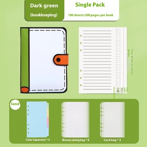 New A5 Student <strong>Notebook</strong> Hardcover with Detachable Binder Four Kinds of Inner Pages and Pockets Leather Cover <strong>Notebook</strong> - Product Image 2