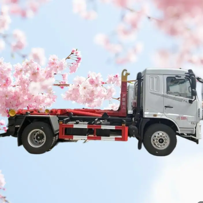 Dongfeng 12cbm móc nâng xe tải chở rác cuộn trên xe tải vận chuyển chất thải