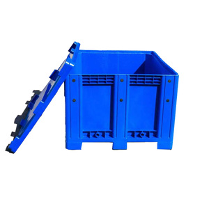 Caja de palés grande de industria sólida de HDPE de alta resistencia, contenedor de plástico con tapa, contenedor apilable para almacenamiento - Product Image 4