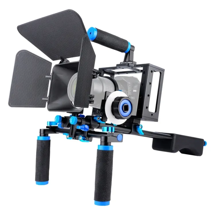 YELANGU D222 Schulter-Rigs DSLR-Videokamera mit zwei Griffen Schulter halterung Kamerakäfig-Stabilisator-Kit