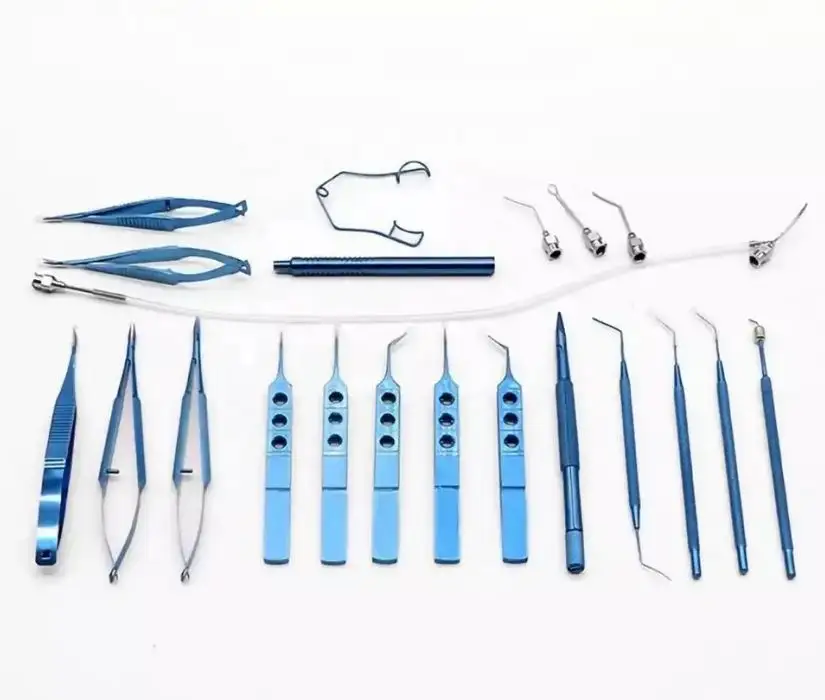Conjunto de catarato de titânio personalizável, instrumentos de cirúrgico ofálmico cirúrgico de cirurgia