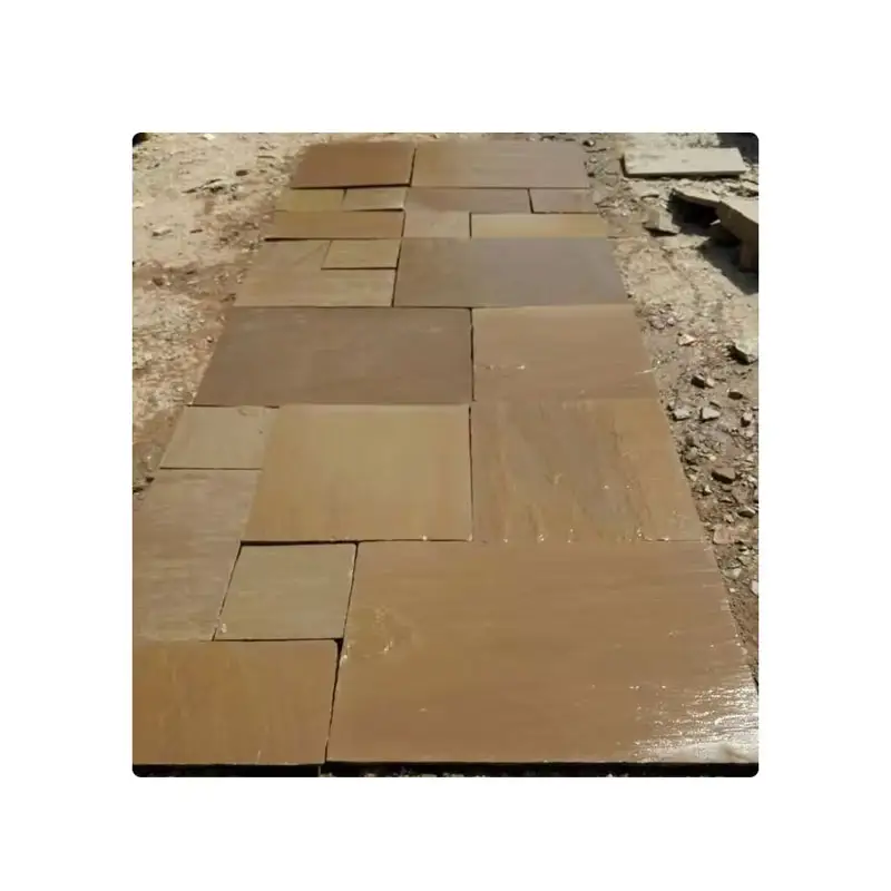 Aspecto decorativo más vendido, paquete de patio verde Raj, piedra arenisca para casa, aspecto lujoso