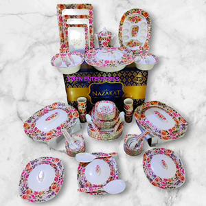 Vkl của Nhà Sản Xuất Bán Buôn 105 Mảnh Sâu Vuông Melamine Bộ Đồ Ăn Cho 12 Người Cao Cấp Bữa Ăn Tối <span class=keywords><strong>Set</strong></span> Với Jug Glass - Product Image 1