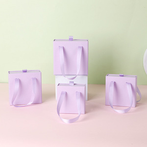 ZMD993 Luxo Papelão Gaveta Caixa 9x9x3.2cm Jóias Titular Colar Brinco Embalagem com Fita Handle <span class=keywords><strong>Bulk</strong></span> Order Foam Insert